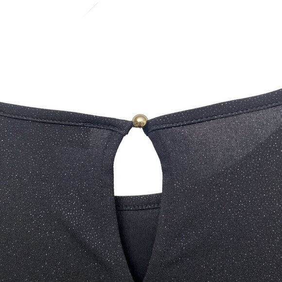 MICHAEL Michael Kors Black Sparkle Top M/L Womens Stretch Jersey Evening Top - Picture 5 of 7